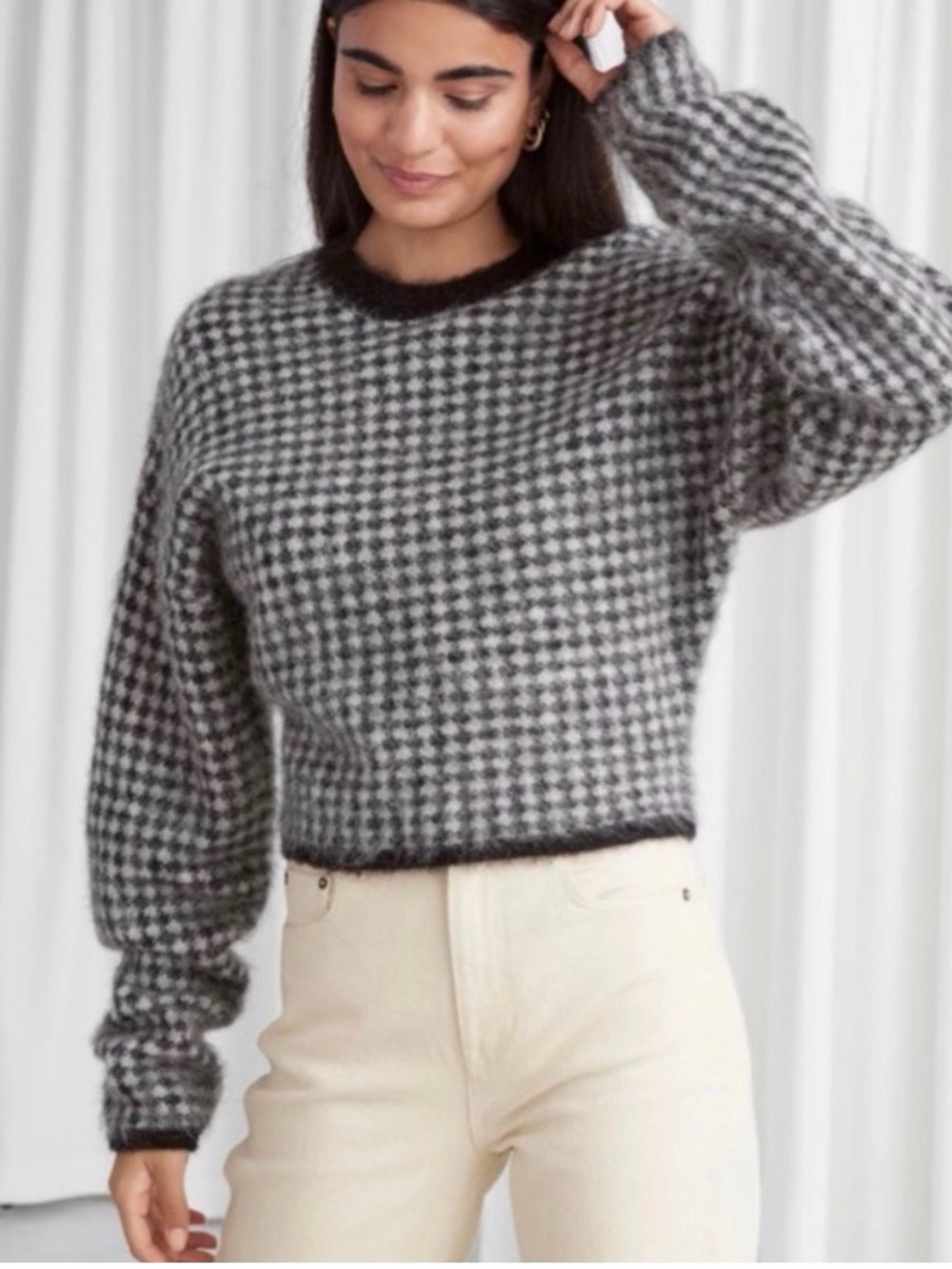 & Other Stories houndstooth knit sweater